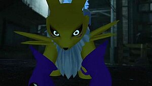 renamon takes a wild outdoor pounding from behind in public