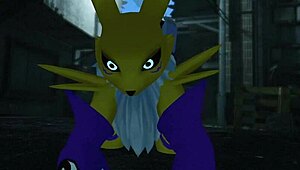 renamon takes a wild outdoor pounding from behind in public