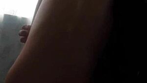 slutty stepdaughter strips naked teases daddy with tiny tits handjob then rides cock reverse cowgirl