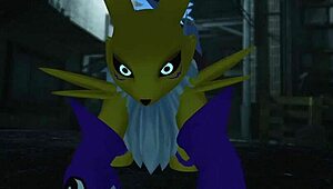 renamon takes a wild outdoor pounding from behind in public