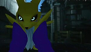 renamon takes a wild outdoor pounding from behind in public