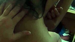 slutty stepdaughter strips naked teases daddy with tiny tits handjob then rides cock reverse cowgirl