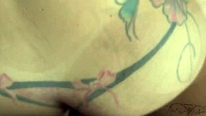 Double dick DP creampie floods tight ass hot