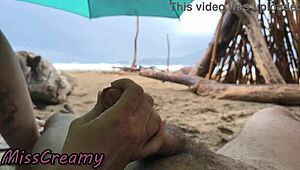 public beach storm sex as misscreamy handjobs cock to orgasm cumshot voyeur style
