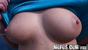 tracy anderson gets picked up public for outdoor blowjob tits play and full works with lover