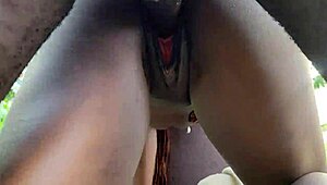 Quick Outdoor Pound Of Neighbor's Dripping Wet Pussy!