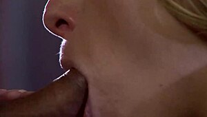 blonde wife aimee addison gulps messy cumshot dripping over her sexy feet after licking