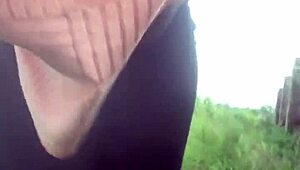 damn, this crazy bitch twerks her ass naked in the forest