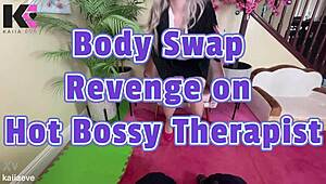 Body swap revenge fucks bossy therapist hard