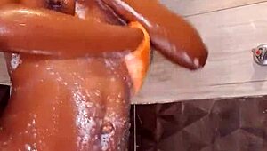 curvy black amateur rips lingerie toys her wet fat pussy solo