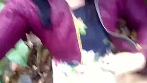 i love flashing my big clit on our nature walk with this cute latina milf