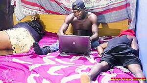 Ex-girlfriend joins for bbw threesome cowgirl on big black cock after studies