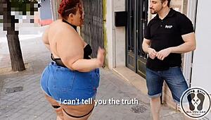 BBW Eris Measures Massive Curvy Ass in Sensual Close-Up Display