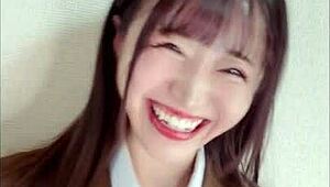 pregnant g-cup japanese schoolgirl jk gets massive creampie mid-outfit on bed with huge tits