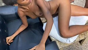 Stepdad Fills My Juicy Ebony Pussy Quick and Hard