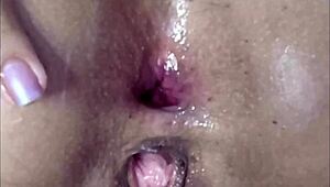 brazilian teen moans as old cock creampies her squirting pussy homemade