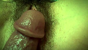 hairy horny pussy teased by big dick in extreme closeup 👅💦