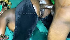 bdsm play leads to triple squirting on his big black south african dick as he fucks her creamy wet pussy