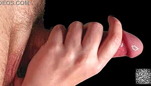 Two oiled hands stroke monster cock perfectly in milf's sensual bedroom handjob!!