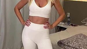 aline and flavio's cute homemade update with her blonde hairless body shaking in orgasm