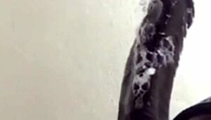 close up deepthroat blowjob gets super sloppy with cum in mouth