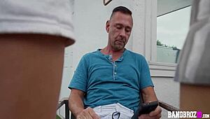 shy petite teen skyler storm skips college for hardcore family hot tub fuck with father-in-law