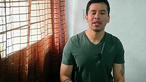 Bisexual taxi driver barebacks mature man's ass while girlfriend watches huge cock action.