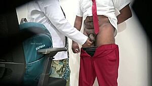 Patient's cock throbs under doctor's intimate clinic check