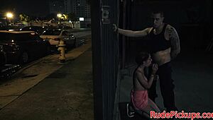 spex teen bound outdoors and facialed roughly by dominant guy
