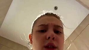 crazy teen blonde fingers pussy orgasms with dildo close up public outdoor webcam