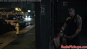 spex teen bound outdoors and facialed roughly by dominant guy