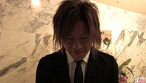 gorgeous japanese hostess rino mizusawa blows and fucks lucky stud hard