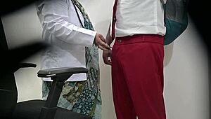 Patient's cock throbs under doctor's intimate clinic check