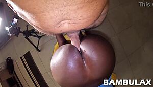 yo check this pov creampie pounding that ebony teen's bubble butt doggystyle