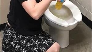 Think her pretty ass looks hotter while peeing in the toilet?