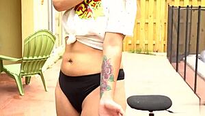 Mexican Slut Deepthroats Sloppy BBC Outdoor in Florida Public