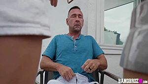 shy petite teen skyler storm skips college for hardcore family hot tub fuck with father-in-law