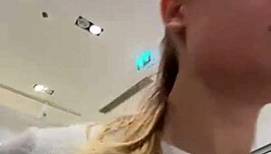 crazy teen blonde fingers pussy orgasms with dildo close up public outdoor webcam