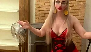 blonde belly dancer in glasses shakes to findom goaldigger's song