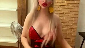 blonde belly dancer in glasses shakes to findom goaldigger's song