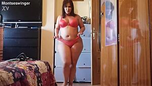 sexy milf dances teasingly stripping her big ass 😍 clothes rip off slowly