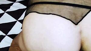 You won't believe this skinny milf whore in lingerie begging for real anal slut pounding