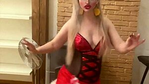 blonde belly dancer in glasses shakes to findom goaldigger's song