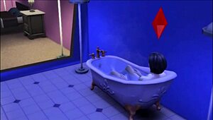 Carmen Cumeth Voyeur Masturbates Solo in Pool Bath Comedy Scene