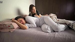 colombian lesbians in bed groping asses to orgasm - homemade heat?