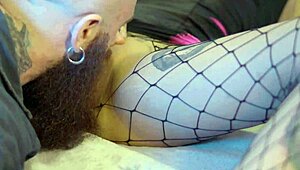 tattooed rocker slams huge cock into girlfriend's big ass and tits nonstop
