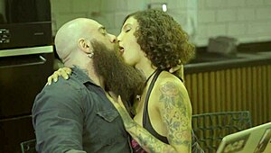 tattooed rocker slams huge cock into girlfriend's big ass and tits nonstop