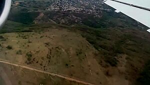 french slut sucks cock then gets pussy fucked in airplane toilet