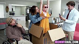 robot milf endures stepfamily's freeuse anal double penetration in wild 4some
