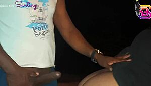 call center slut caught fucking huge cock in public park square
